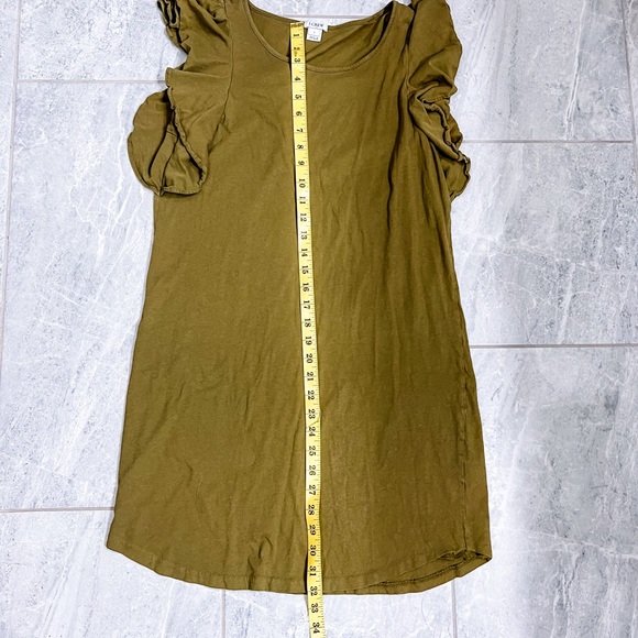 J. Crew Green Sleeveless Ruffle Tshirt Dress Size Small - Picture 5 of 7